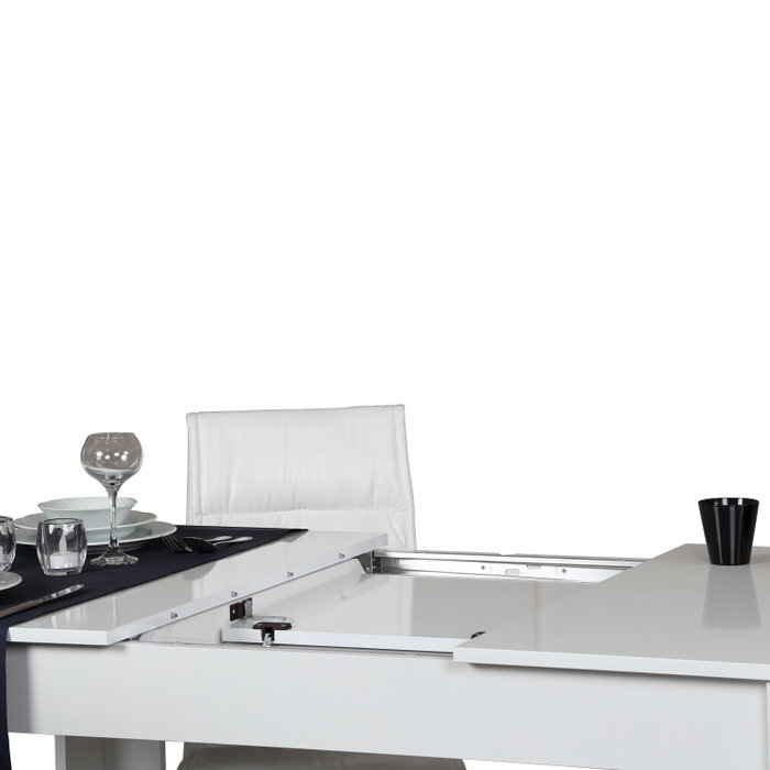 Hanah Home Mesa de Comedor Extensible Bois - Shiny White Hanah Home Mesa de Comedor Extensible Bois - Shiny White